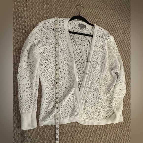 Cyrus Ivory Pointelle Cardigan - Picture 3 of 6